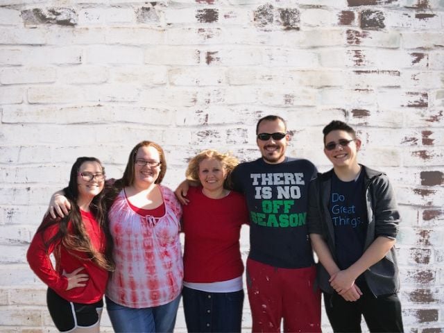 Mom with 4 children